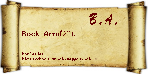 Bock Arnót névjegykártya